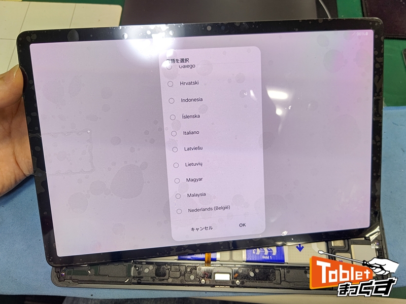 Samsung　Galaxy　Tab　S9　交換部品仮組テスト