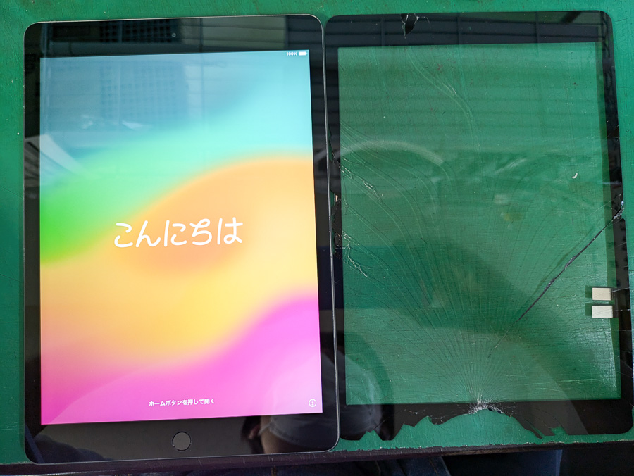 iPad (第7世代) ガラスが割れてタッチが効かない【画面交換修理 